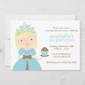 Invitation Blonde Cupcake Princesse Anniversaire (Devant)