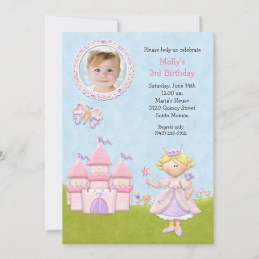 Invitation blonde de fête d'anniversaire de (Devant)