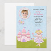 Invitation blonde de fête d'anniversaire de (Devant / Derrière)