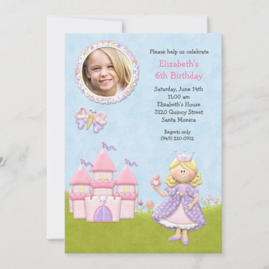 Invitation blonde de fête d'anniversaire de (Devant)