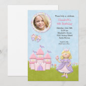 Invitation blonde de fête d'anniversaire de (Devant / Derrière)