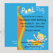 Invitation Blonde du Pool Party (Devant / Derrière)