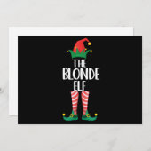 Invitation Blonde Elf Correspondant Famille de Noël Elf (Devant / Derrière)