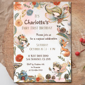 Invitation Blonde Fairy First Birday Enchanted Forest