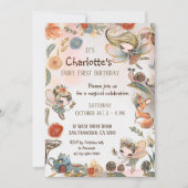 Invitation Blonde Fairy First Birday Enchanted Forest (Devant)