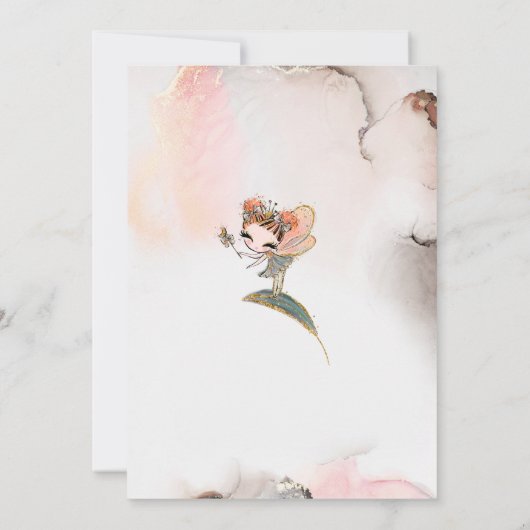 Invitation Blonde Fairy First Birday Enchanted Forest (Dos)