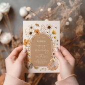 Invitation Blonde Fairy Premier anniversaire Automne Fleur sa