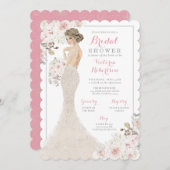 Invitation Blonde Glam Bride dans la Fête des mariées de Gown (Devant / Derrière)