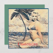 Invitation Blonde Kneeling Modèle de bikini Thunder_Cove (Devant / Derrière)