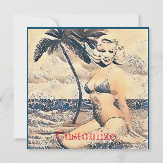 Invitation Blonde Kneeling Modèle de bikini Thunder_Cove (Devant)