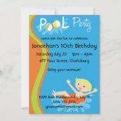 Invitation Blonde, le garçon de la fête de la piscine (Devant)