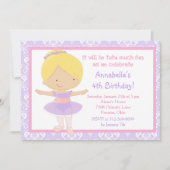 Invitation Blonde mignonne Ballerina et pourpre Damask (Devant)