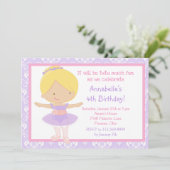 Invitation Blonde mignonne Ballerina et pourpre Damask (Debout devant)