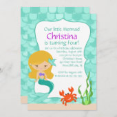 Invitation blonde mignonne d'anniversaire de (Devant / Derrière)