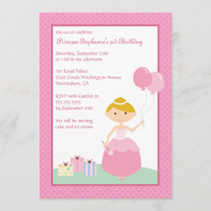 Invitation blonde mignonne de fête d'anniversaire