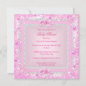 Invitation Blonde Princess Baby shower rose Parties scintilla (Dos)