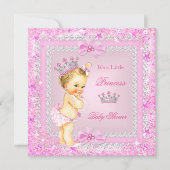 Invitation Blonde Princess Baby shower rose Parties scintilla (Devant)