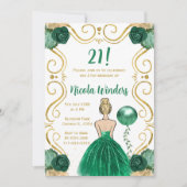Invitation Blonde Princesse en vert (Devant)