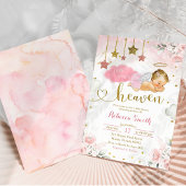 Invitation Blonde rose or Baby shower d'ange bébé