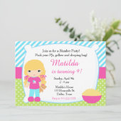 Invitation Blonde Sleepover Fête du bois d'oeuvre Anniversair (Debout devant)