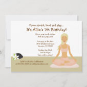 Invitation Blonde Yoga Girl Stretch & Play Anniversaire (Devant)