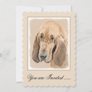 Invitation Bloodhound Peinture - Joli chien d'origine art