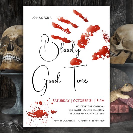 Invitation Bloody Bon Temps Halloween Invitation, Main Sangla