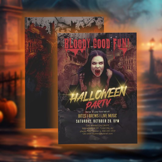 Invitation Bloody Good Fun Halloween Party ID980