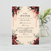 Invitation Bloody Gothic Rose Halloween Party (Debout devant)