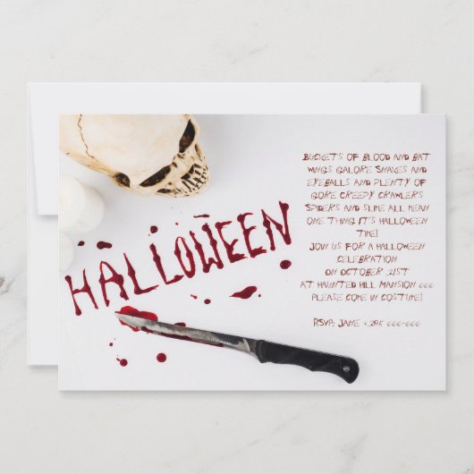 Invitation Bloody Halloween Party (Devant)