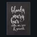 Invitation Bloody Mary Bar Abordable Chalkboard Mariage Sign<br><div class="desc">Un élégant panneau mariage de pointe, avec le texte "Bloody Mary bar, vodka, mix, épices & garnish" dans une police de script extroversée, la texture de la brosse ajoute une sensation spontanée et ludique. La couleur arrière - plan peut être personnalisée selon vos besoins et préférences, s'il vous plaît contactez-moi...</div>