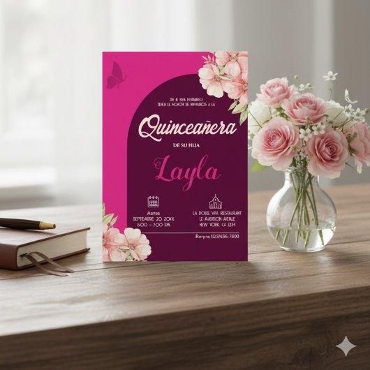 Invitation Bloom dans Quinceañera ! Boho Floral Mis Quince