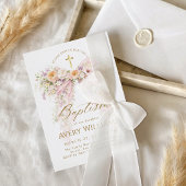 Invitation Bloom Floral Bow Girl Baptism