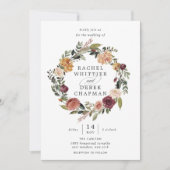Invitation Bloom rustique | Aquarelle Florale Mariage (Devant)