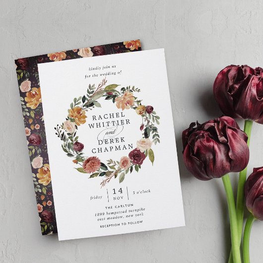 Invitation Bloom rustique | Aquarelle Florale Mariage