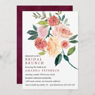 Invitation Bloom rustique   Bouquet de mariée Brunch nuptial 