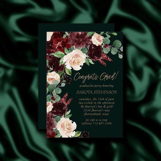 Invitation Bloom rustique | Teracotta et Marsala Graduation