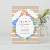 Invitation Bloom Spring Stripe brunch de pâques et chasse aux (Debout devant)