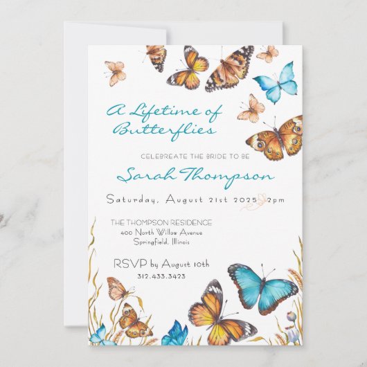 Invitation Blooming Butterflies Always Butterflies Bridal (Devant)