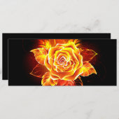 Invitation Blooming Fire Rose (Devant / Derrière)