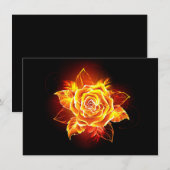 Invitation Blooming Fire Rose (Devant / Derrière)