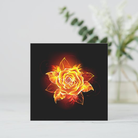 Invitation Blooming Fire Rose (Debout devant)