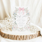 Invitation Blooming Garden Bows Pastel Baby shower