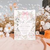 Invitation Blooming Garden Bows Pastel Baby shower