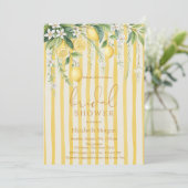 Invitation  Blooming Lemons Yellow Striped Bridal Shower (Debout devant)