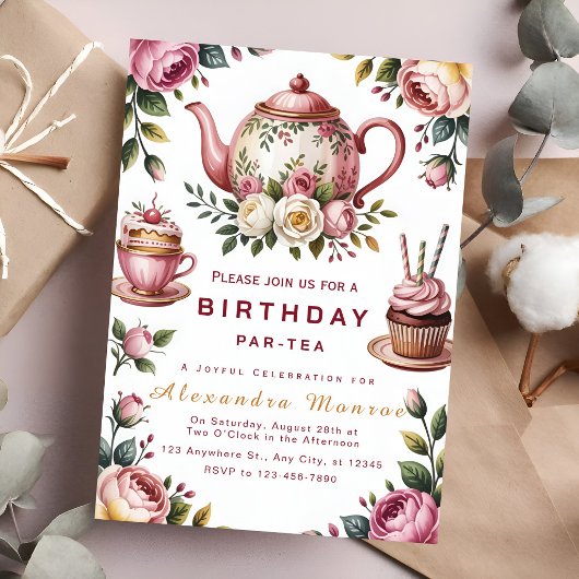 Invitation Blooming Tea Party Celebration