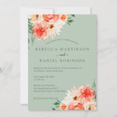 Invitation Blooms botaniques sur le Mariage vert Sage (Devant)