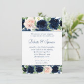 Invitation Blooms Chics | Navy Blue and Blush Pink Garland (Debout devant)
