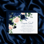Invitation Blooms Chics | Navy Blue and Blush Pink Graduation