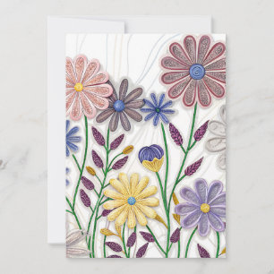 Invitation Blooms dans papier et filetage : Fleur sauvage 3D 